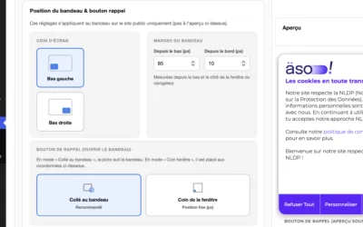 Le bandeau de consentement aux cookies à votre image